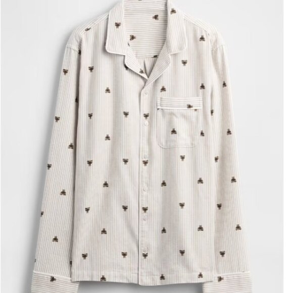 Gap Adult Softest Flannel PJ Shirt Brannan Bear Unisex M - Picture 1 of 8